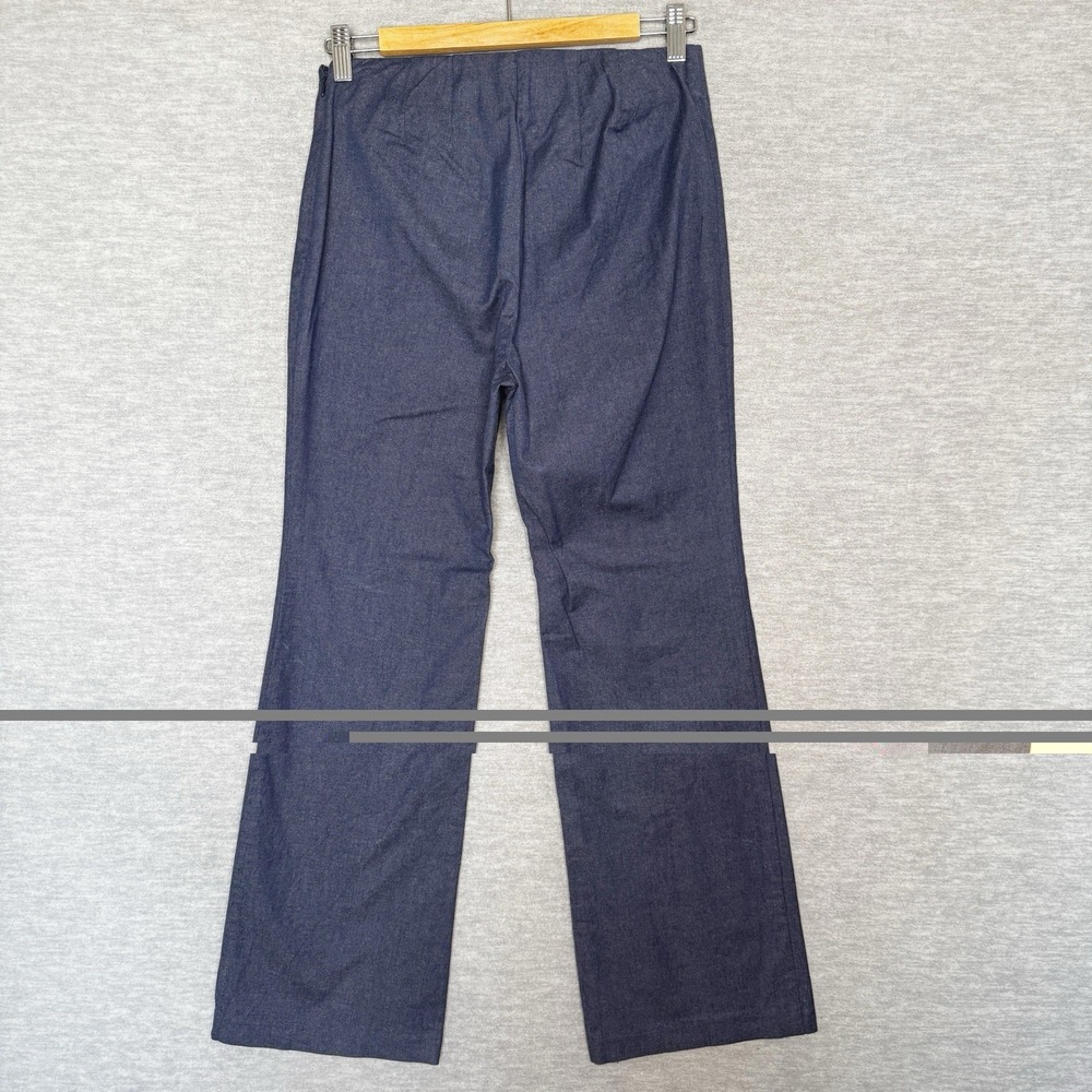 Talbots Portland Trouser Size 4P Blue Faux Denim Chambray Work Office Staple - Picture 4 of 6
